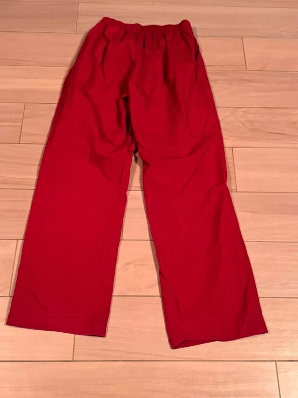 Scrub pants Red Casual Drawstring Pants with Yellow Accent MEDIUM